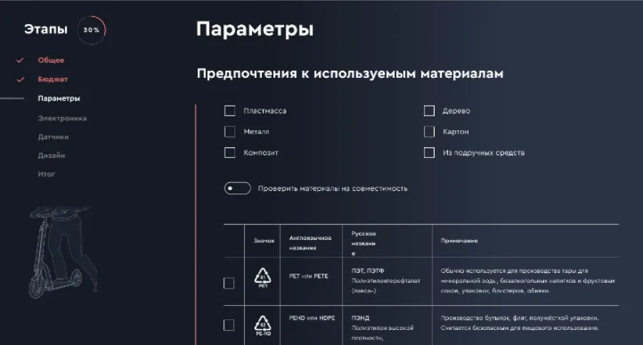 Экран проекта